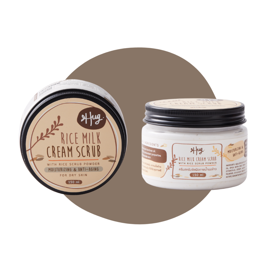 hug rice milk cream scrub 150ml Hug Organic ฮัก ออร์แกนิค
